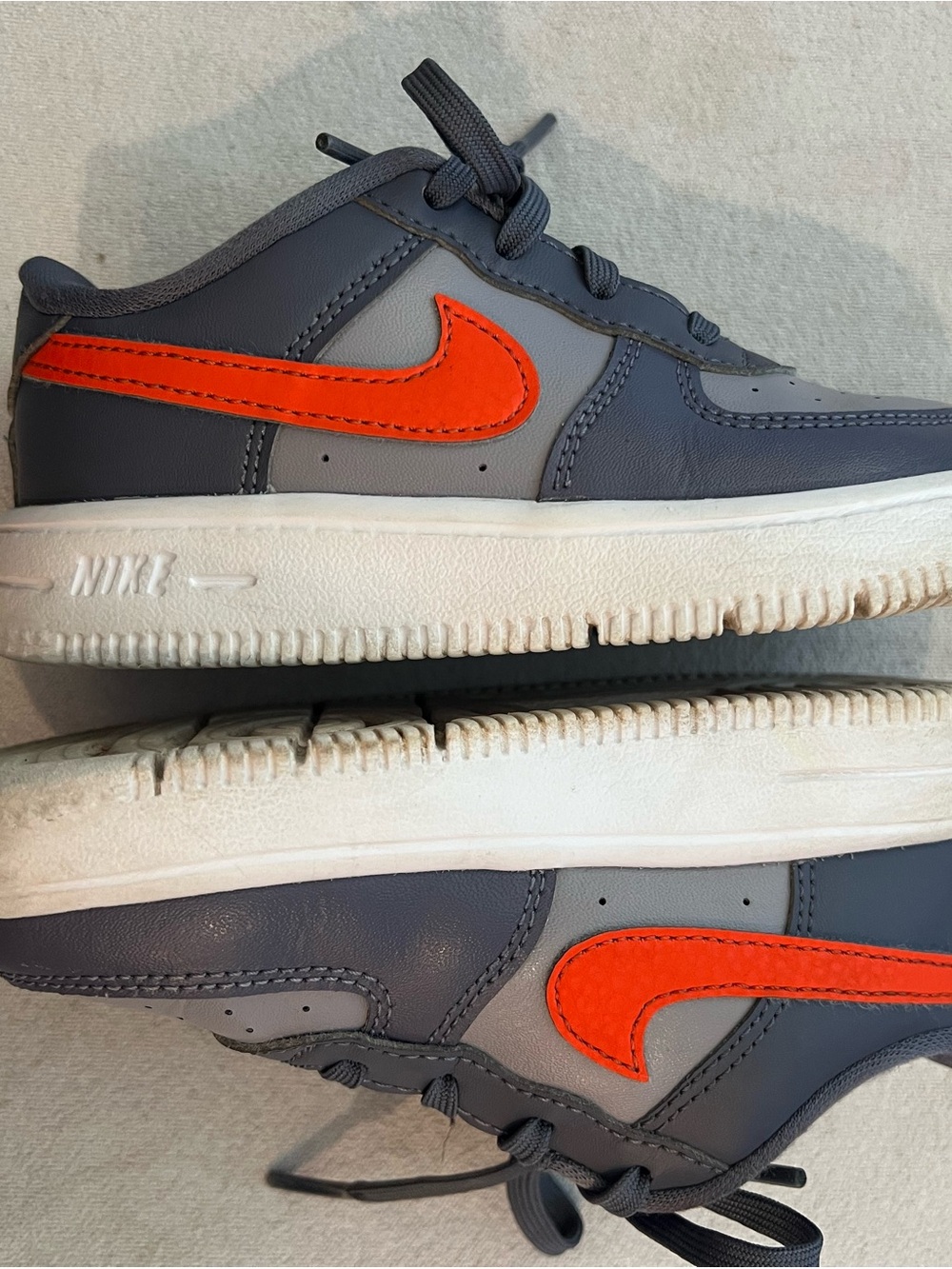 Nike Toddler Grey & Orange Low-Top Sneakers; 9c - Picture 3 of 5